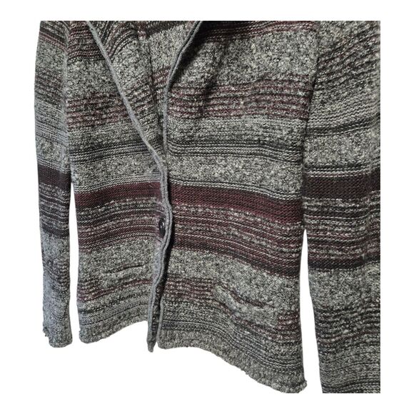 A. IDA Womens Front Button Cardigan Sweater Jacket Gray Black Size Large‎ - Picture 3 of 4